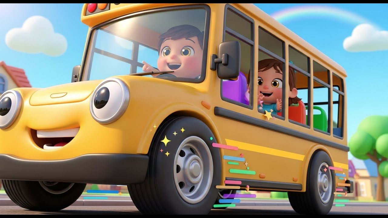 Wheels on the Bus 🚌 | Kids Songs & Nursery Rhymes | Fun 3D Cartoon for Toddlers