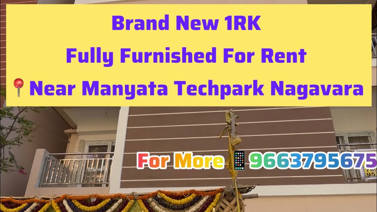 Fully Furnished 1RK For Rent in 📍Near Manyatha Techpark Nagavara | For More 📱9663795675 | #1rkflat 