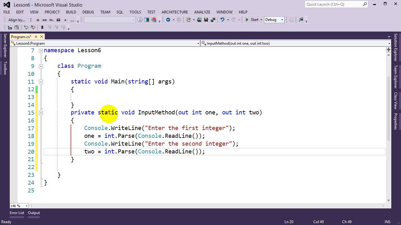 C# Programming Fundamentals: Lesson 6 - Advanced Method Concepts