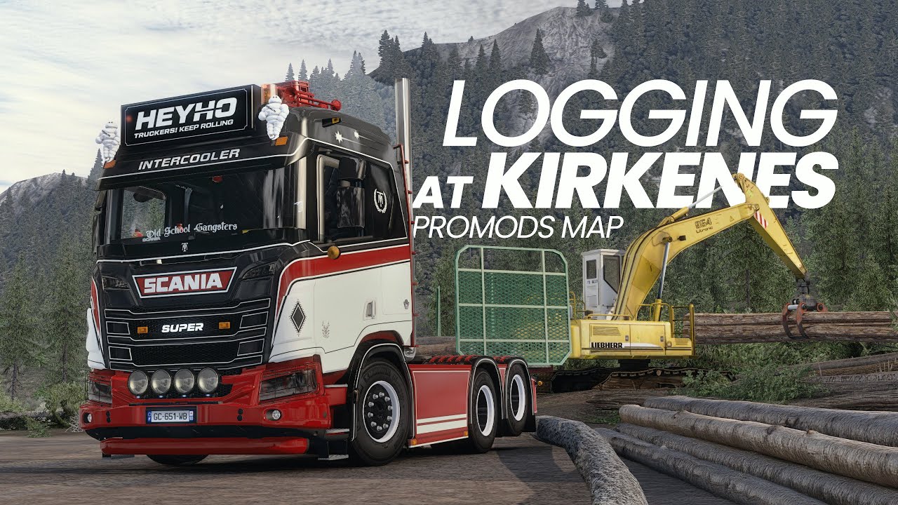 Logging Adventure in Kirkenes | ProMods Map ETS2 | Scania PGRS XT Custom Skin + Free Trailer Skin