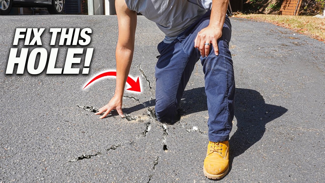 How To Fix Sinkhole In Your Concrete Or Asphalt Driveway! DIY