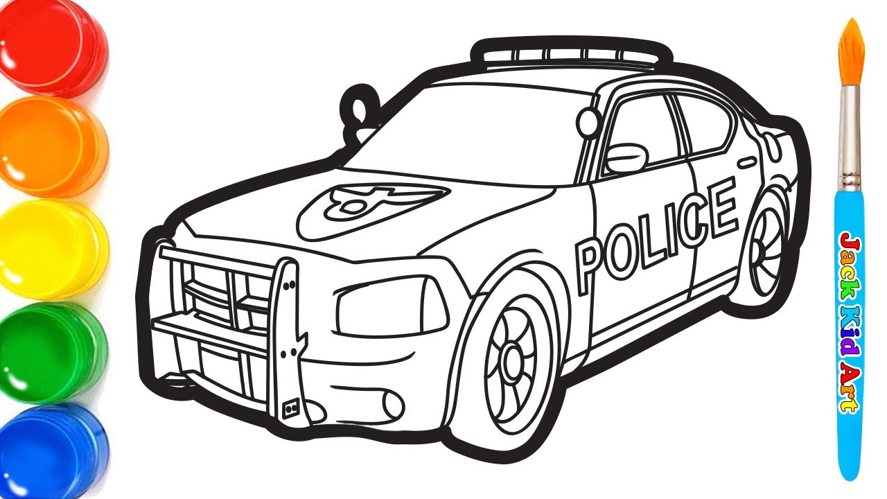 How to Draw a Police Car | Coloring Page