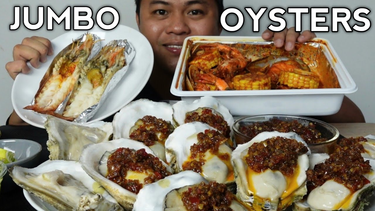 ОГРОМНЫЕ УСТРИЦЫ С ЧЕСНОЧНЫМ СОУСОМ И СЛАДКИМ ЧИЛИ | MUKBANG PHILIPPINES