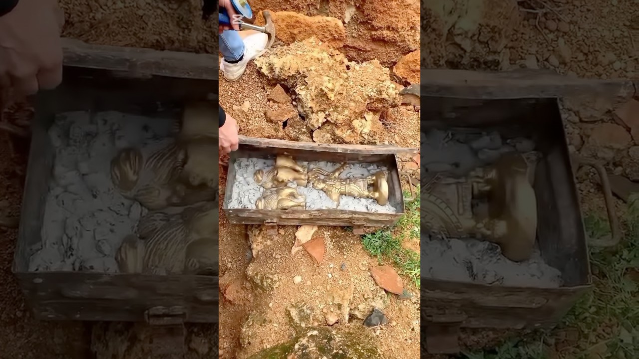 G&ouml;m&uuml; bulma anı ! Metalden yapılmış sandık#goldmining ?define#g&ouml;m&uuml;#hazine