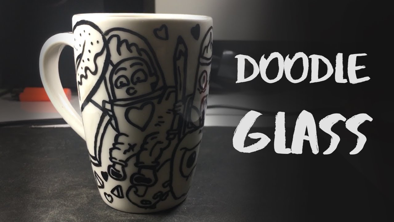 Hediyelik Doodle Bardak Tasarımı (Edding Porcelain Brushpen)