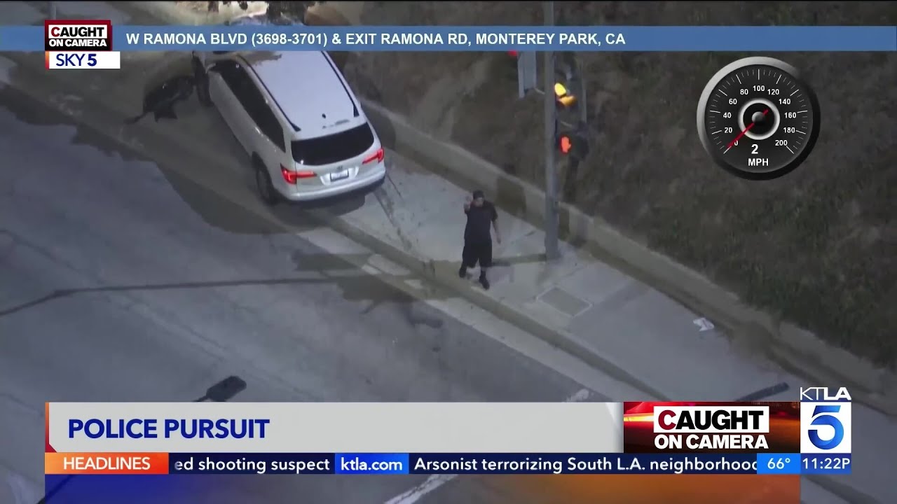 Trio of Shooting Suspects Run and Hide After Dangerous LAPD Pursuit Crash | Caught on Camera