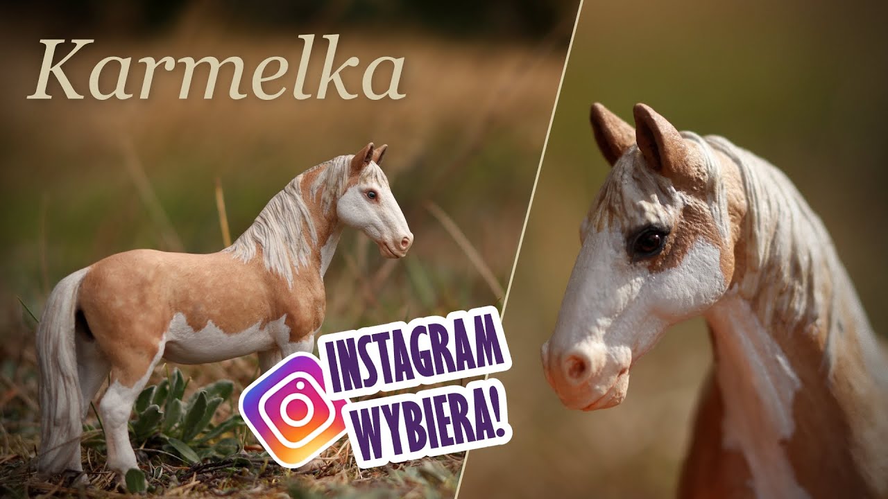 Custom 🐴| Instagram wybiera maść!😮| Malowanie konia Schleich na maść izabelowatą splash |