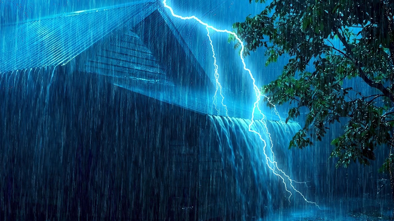 Within 3 Minutes You Will Fall into an Instant Sleep with Heavy Rain & Thunder on Tin Roof at Night
