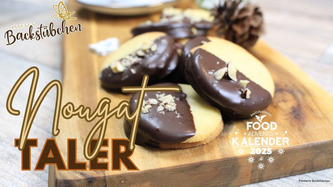 zarte Nougat Taler - Weihnachtsbäckerei - ANLEITUNG und REZEPT - Türchen Nr.  5 #foak2025