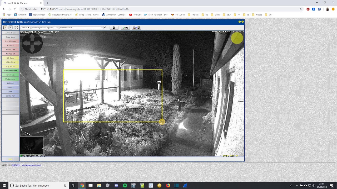 Mobotix Kamera Belichtungs-Fenster und IR-Strahler richtig verwenden