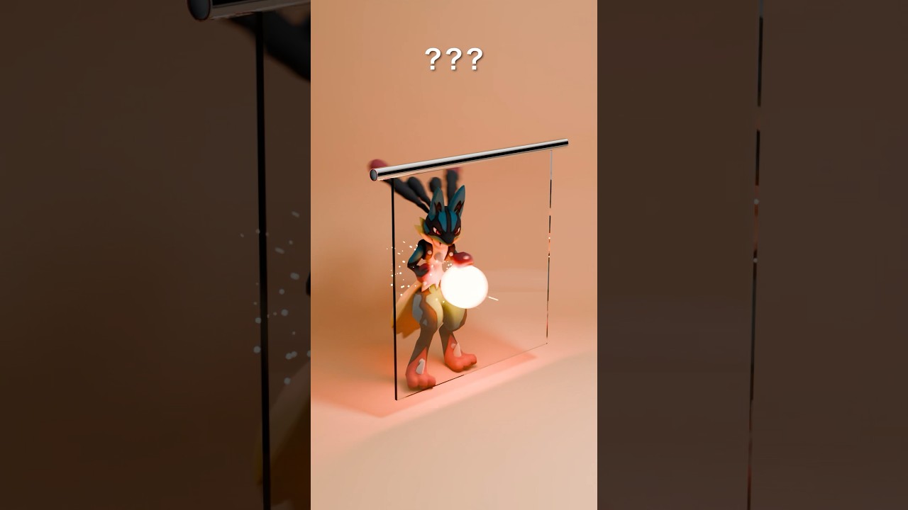 Lucario vs Realistic Glass / 3D Simulation