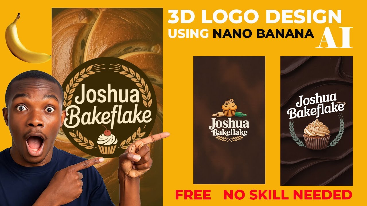 How to create stunning 3D Logo Design with Google Nano Banana | Free AI Tutorial Tools For Beginners