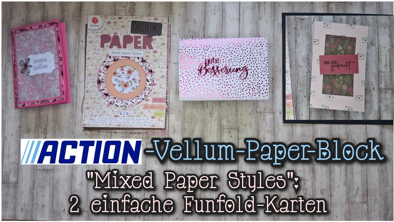 Action-Vellum-Grußkarten, zwei einfache Funfoldtechniken