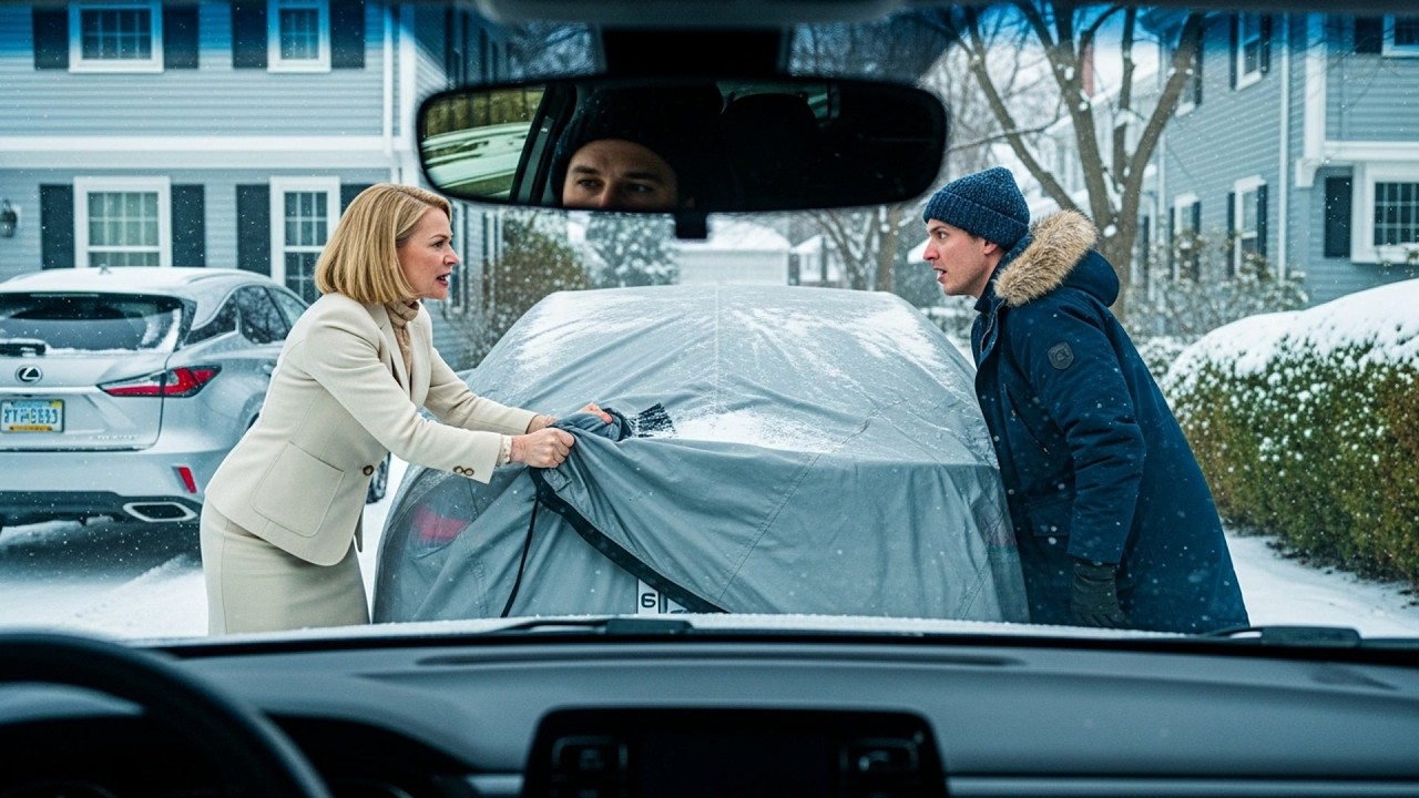 HOA Karen Stole My Car Cover In Snowstorm, My Dashcam Caught Her License Plate Clearly