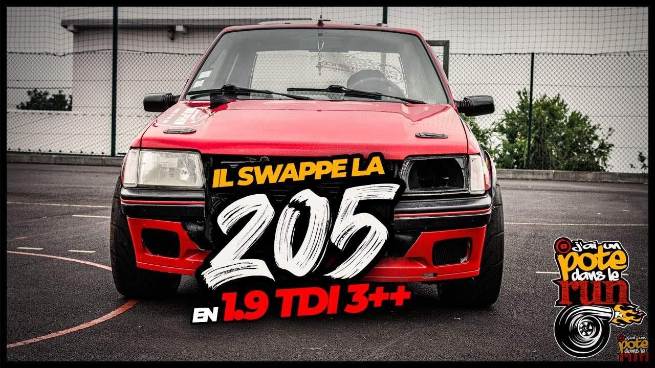 Il swappe la Peugeot 205 en 1.9 tdi 300cv ! 😱  part.1 🔥🔥🔥 #205swap #run974 🇷🇪