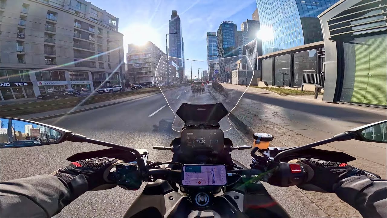 4K. Some Task To Do During the Way To Home. YAMAHA Tracer 9 GT. POV. Raw Sound. City Ride. Warsaw.