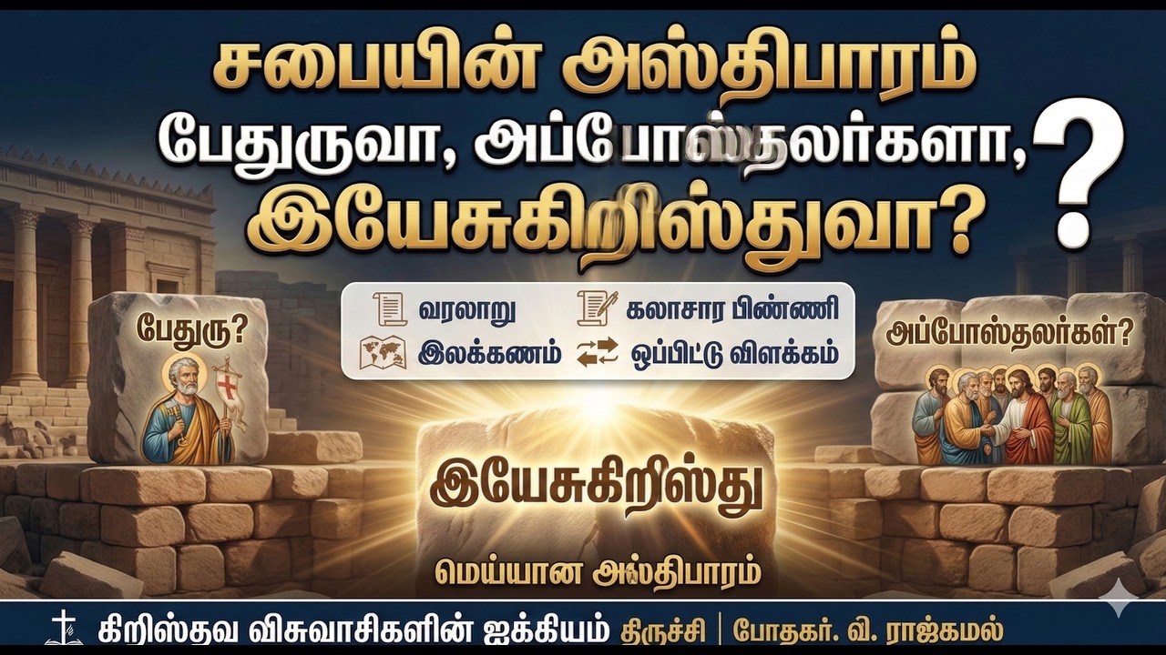 அஸ்திபாரம் பேதுருவா மத்தேயு 16:16-20 அப்போஸ்தலர்களா எபேசியர் 2:18-22 கிறிஸ்துவா 1கொரிந்தியர்3:10-11