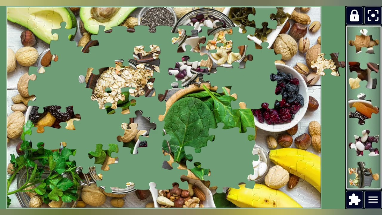 Food Containing Magnesium and potassium, Healthy food 🍜🧆🥘//jigsaw puzzles craft🧩//puzzlesArt🧩🧩//
