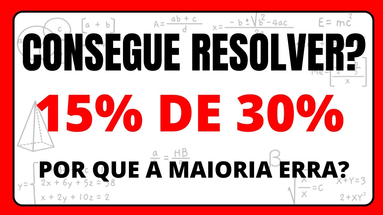 CONSEGUE RESOLVER PORCENTAGEM DE PORCENTAGEM??