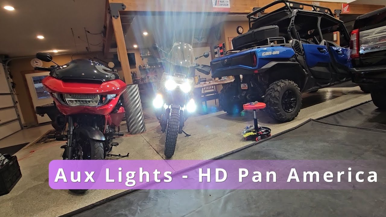 Cost effective Auxiliary Lights for ADV Bikes? Auxbeam Install on the Harley Pan America