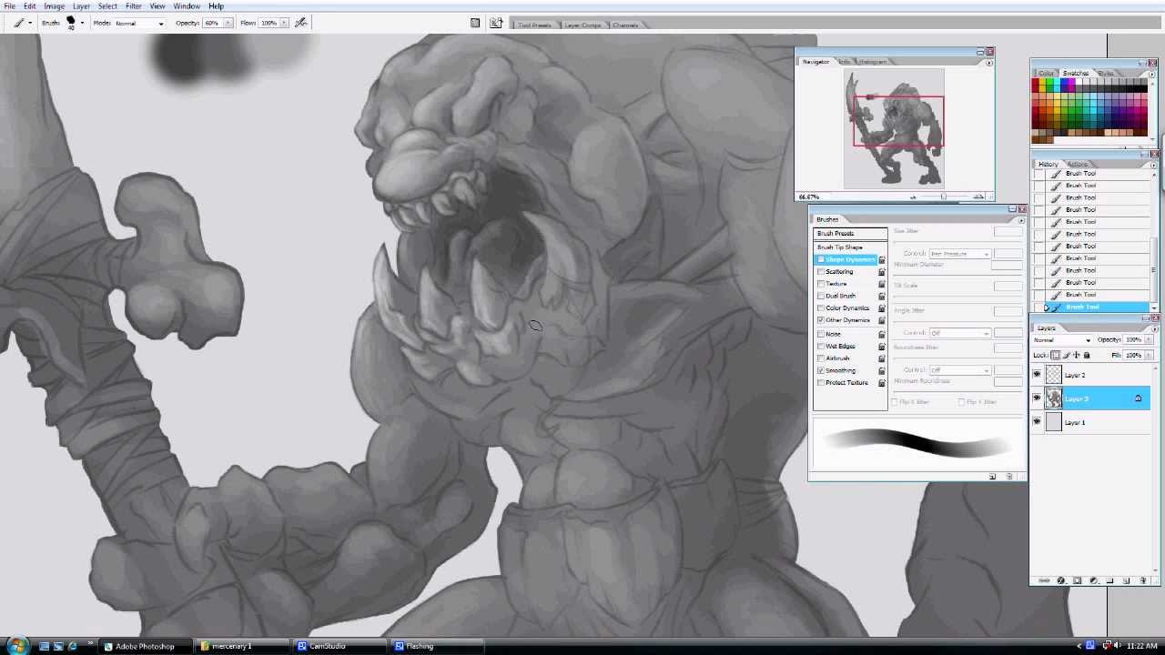 Concept Art using Multiply Layer process