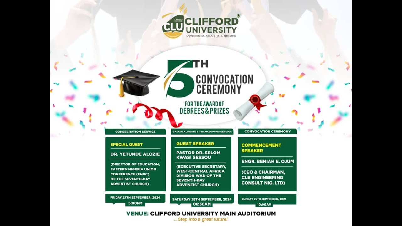 CLIFFORD UNIVERSITY 6TH CONVOCATION CEREMONY