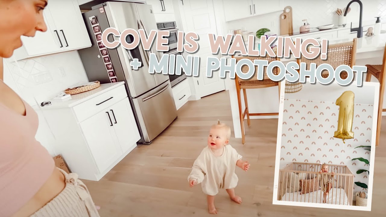 cove took her first steps + at home mini photoshoots!