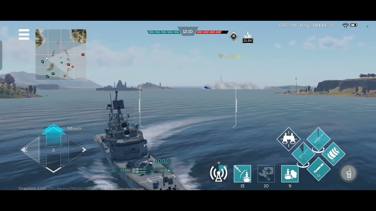 USS Bainbridge Battleship Tier 6 No Edits Gameplay (War Thunder Mobile) 
