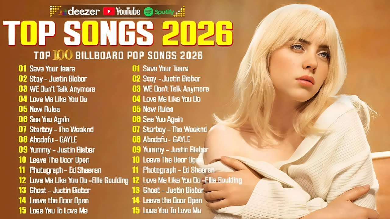 Adele, Taylor Swift, Rihanna, Ariana Grande, Bruno Mars, Maroon 5 - Billboard Top 50 This Week