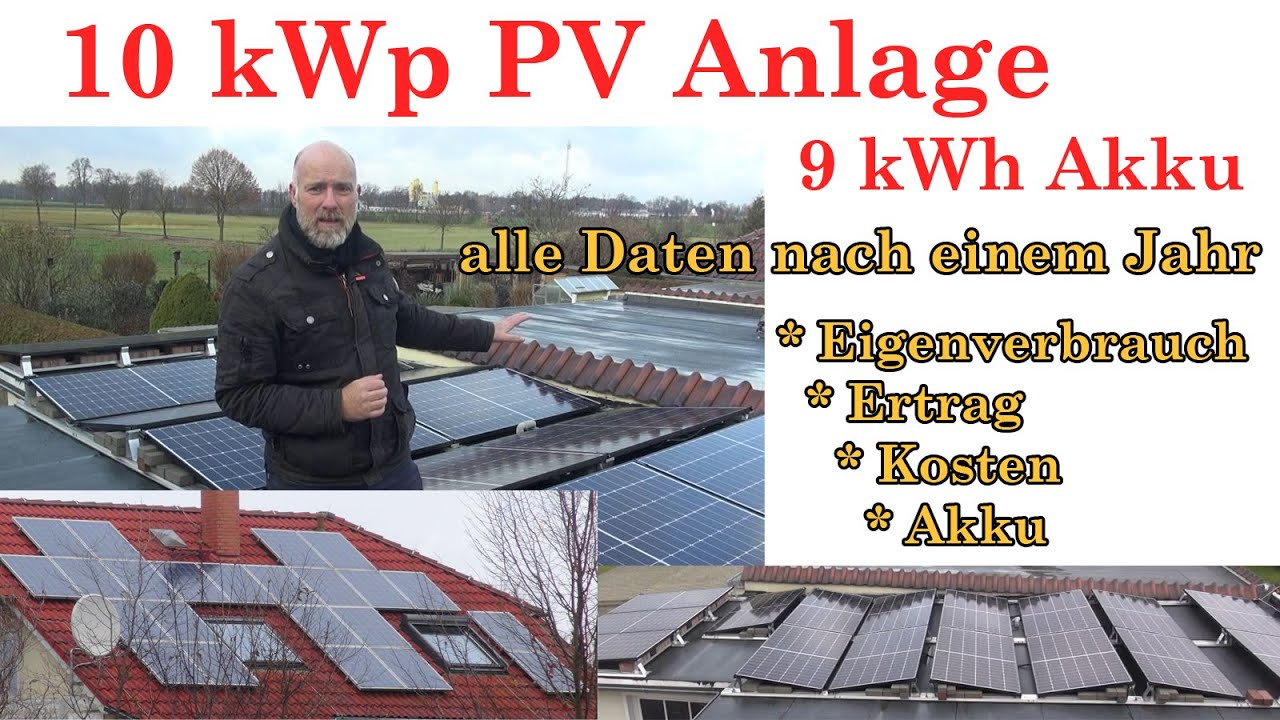 10 kWp PV Anlage Preis Ertrag Eigenverbrauch und vieles mehr für ein Jahr