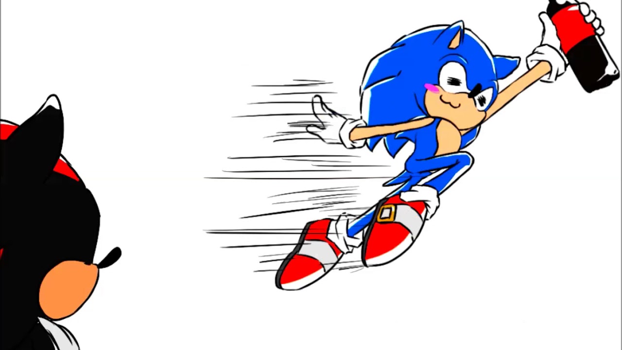 【手描き】ソニックがコーラを振るだけになれなかった【でも未完成】