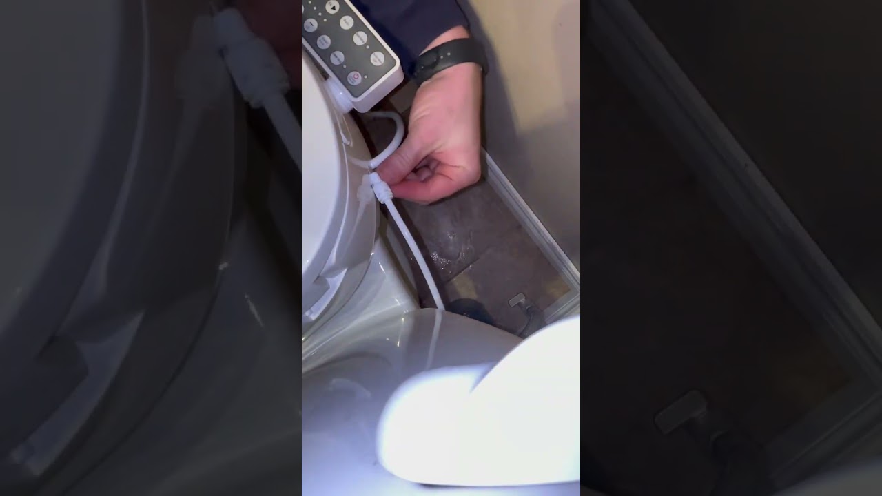 Installing a bidet with heated seat and dryer built in #plumber #bidet #plumbing #toilet #seat #yt