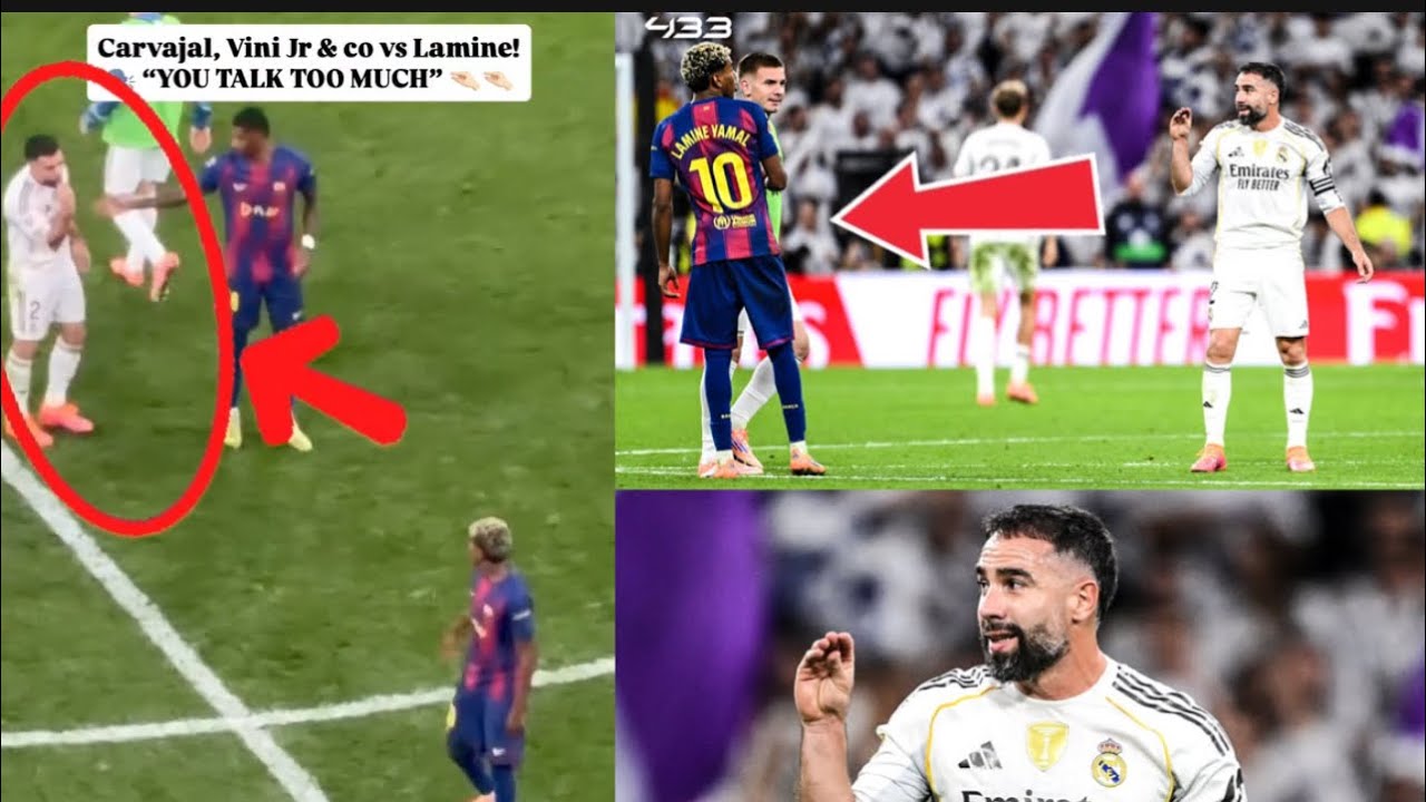 Regardez Carvajal qui attaque Yamal apr&egrave;s le match Vini et Yamal voulez se battre 