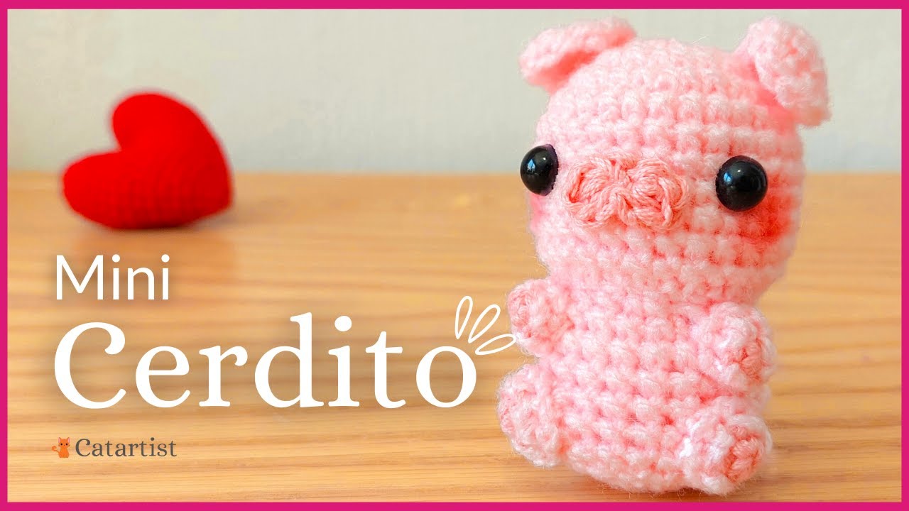 💗🐷 Mini CERDITO Amigurumi 🐽 Crochet Tutorial Paso a paso - Fácil 💕 Esp-Eng