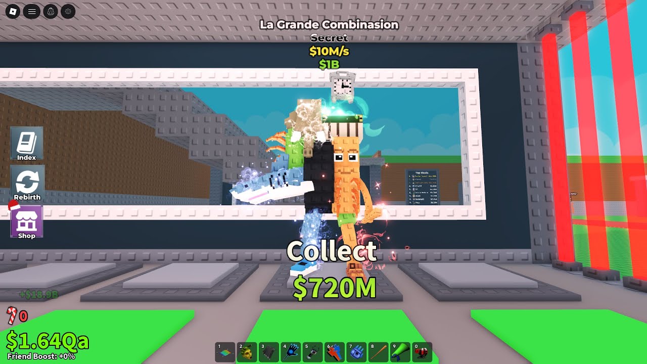 Joining public servers with crazy loot in steal a brainrot