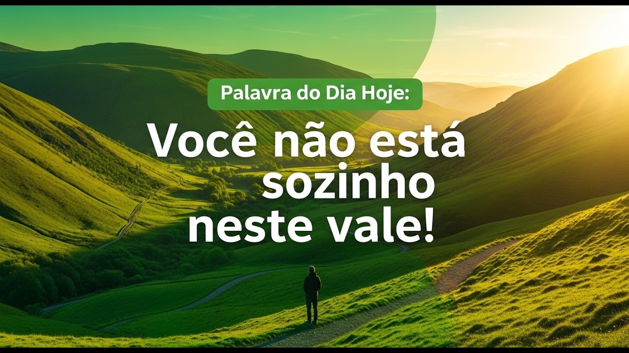 Palavra do Dia de Hoje - Você não está sozinho nesse vale