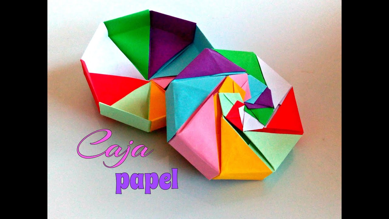 CAJA MULTICOLOR de PAPEL con la técnica PAPIROFLEXIA/paso a paso.