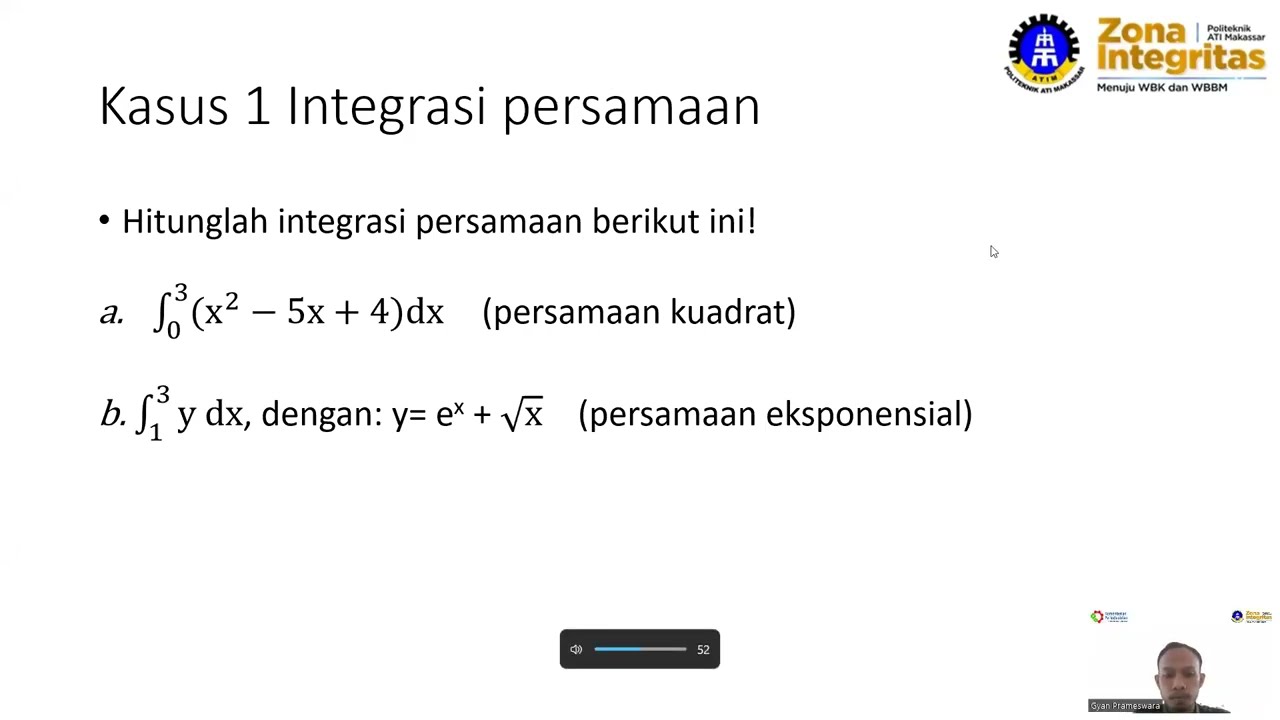 Kasus 1 Integrasi persamaan