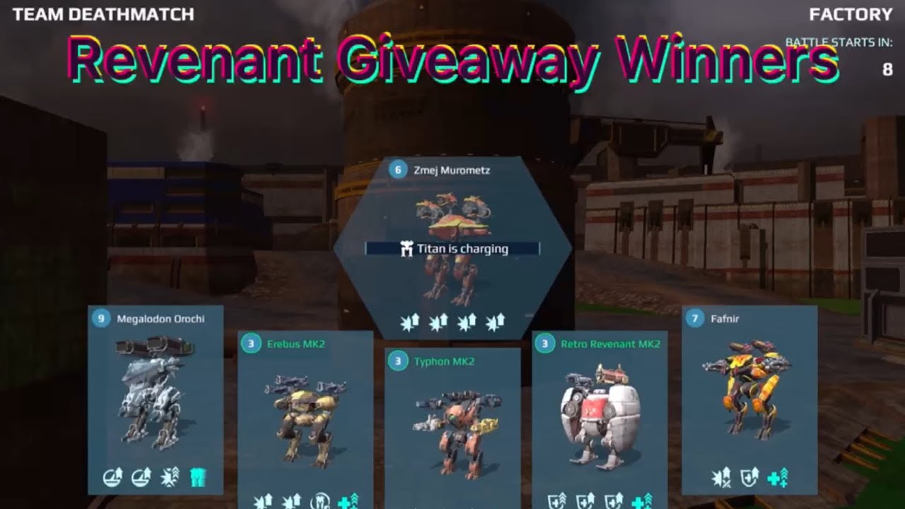 War Robots | Revenant Giveaway Winners + Very Laggy Gameplay