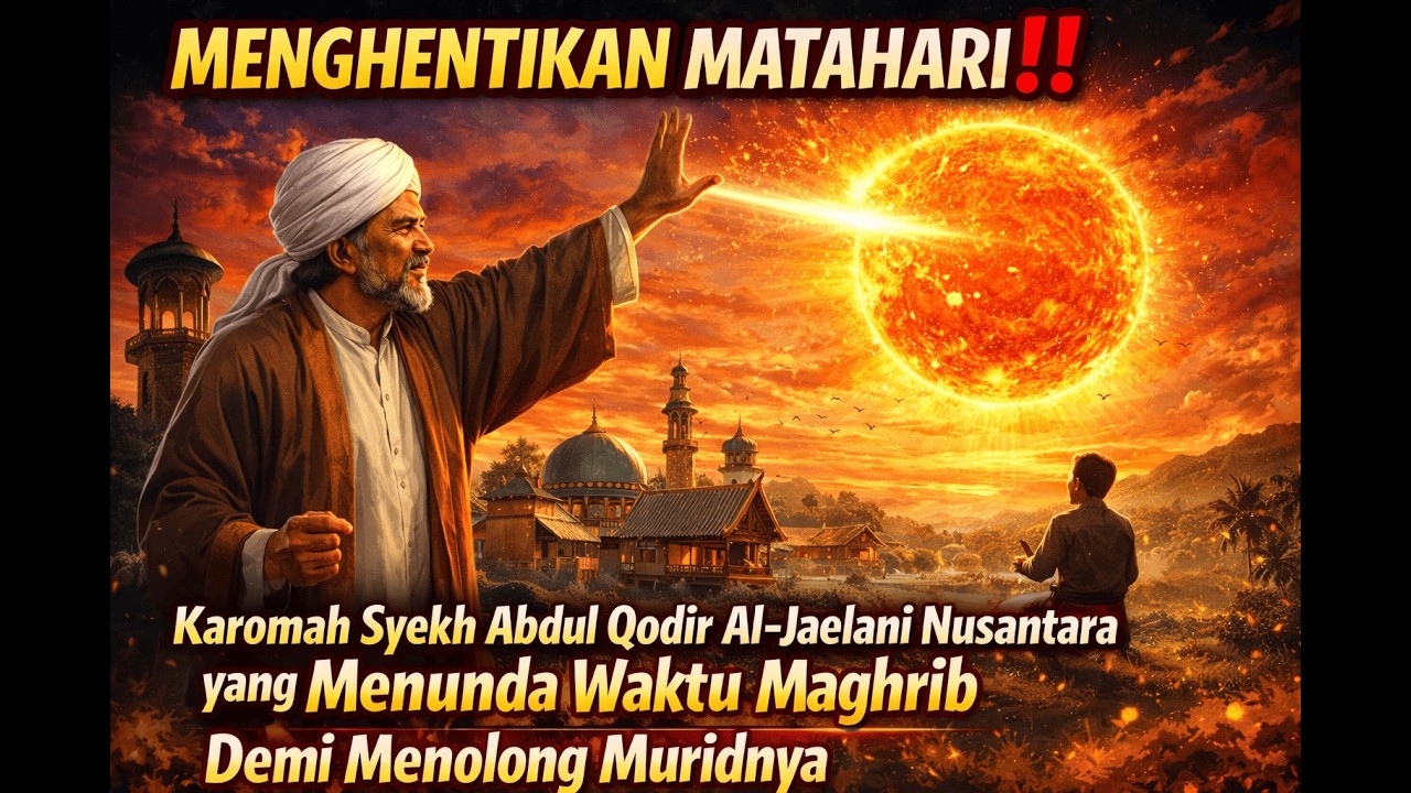 MENGHENTIKAN MATAHARI‼️ Karomah Syekh Abdul Qodir Al Jaelani Nusantara yang Menunda Waktu Maghrib