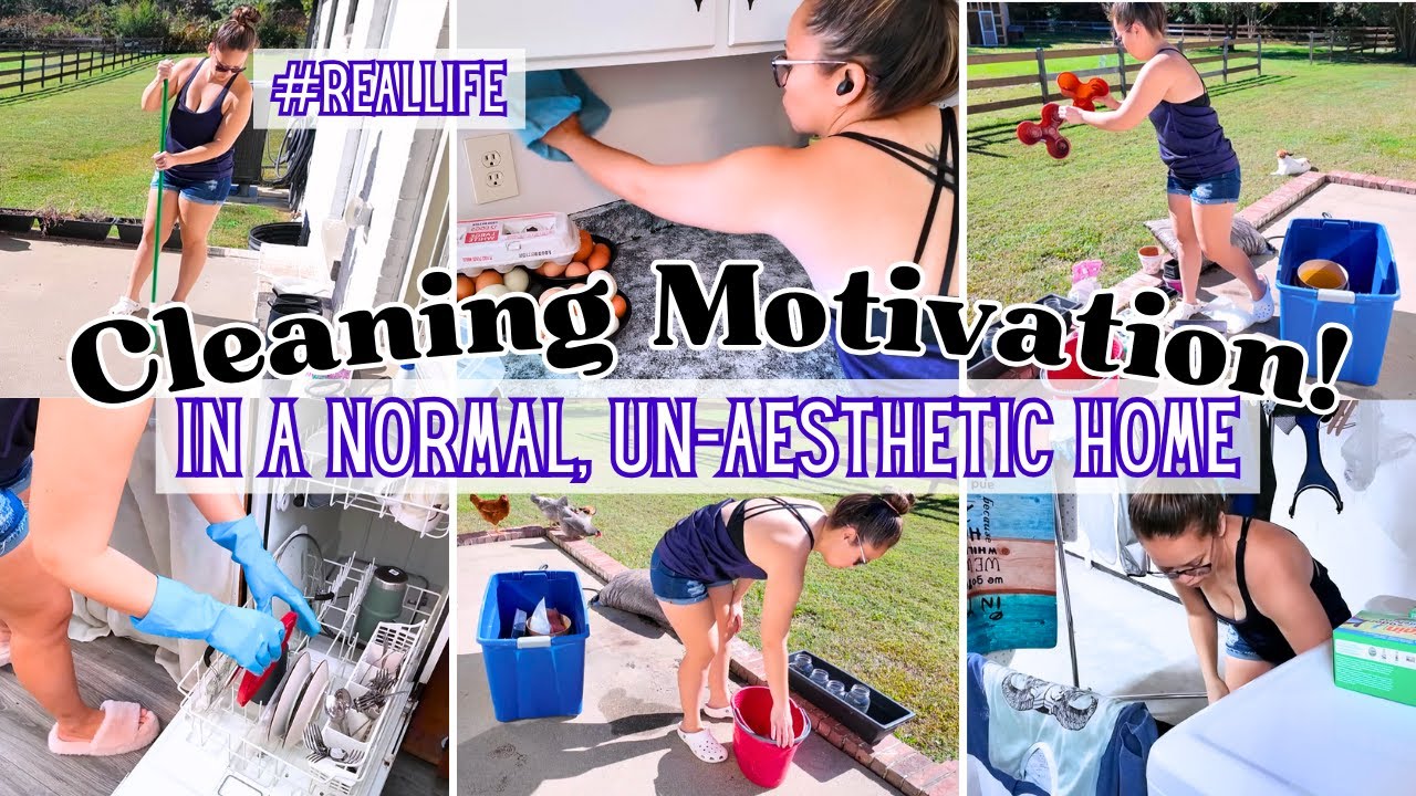 CLEAN WITH ME in our UNAESTHETIC home 🏡 CLEANING MOTIVATION 2024
