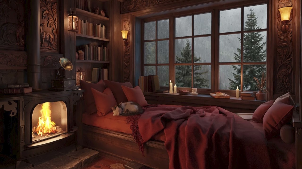 Rain Sounds for Sleeping with Cozy Night Ambience and Soothing White Noise for Deep Relaxation