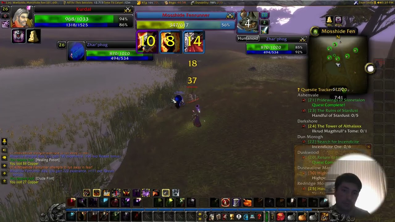WoW CLASSIC Hardcore adventures Death=Delete Human Warlock pt.9