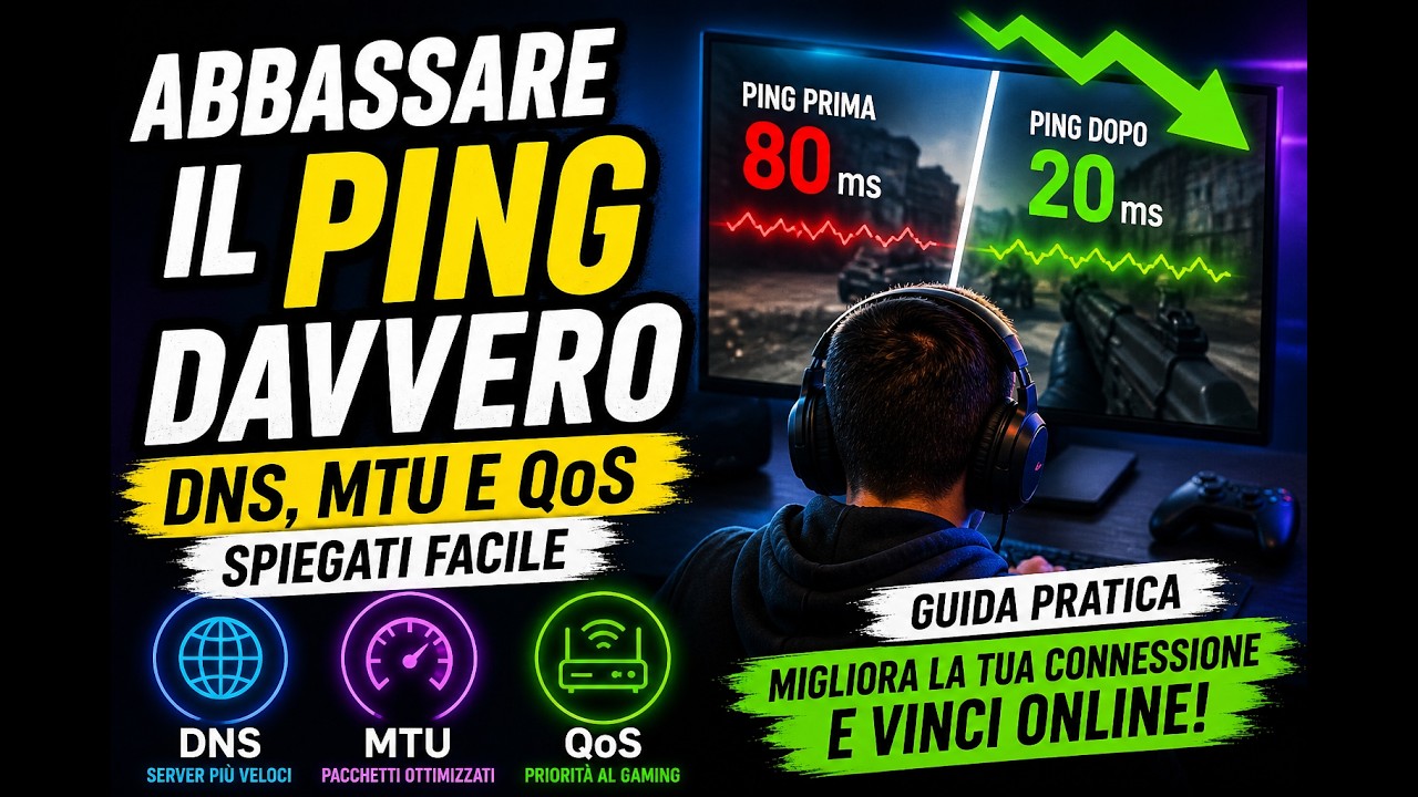 Abbassare il PING davvero: DNS, MTU e QoS spiegati facile (guida gaming)