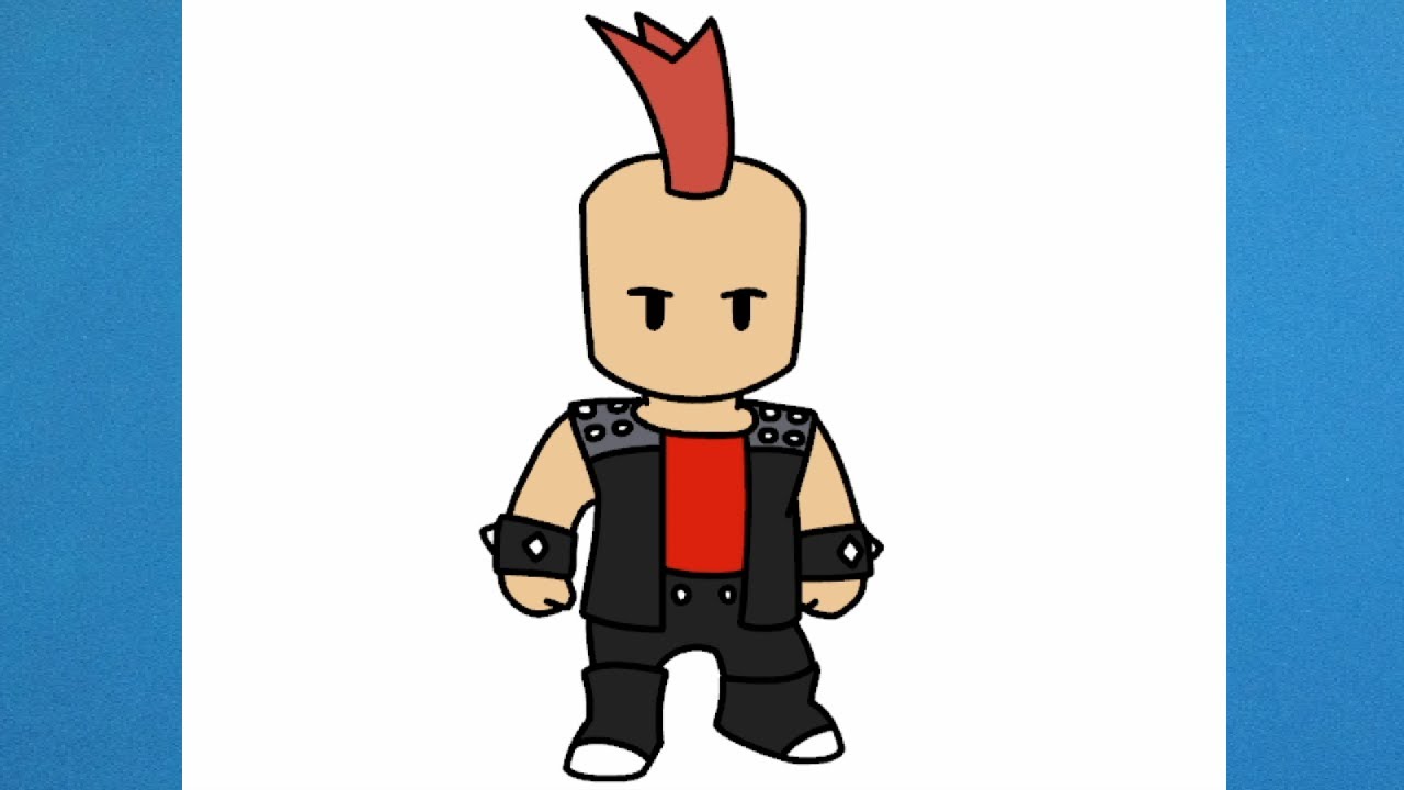 Como dibujar a Punk Rock de Stumble Guys