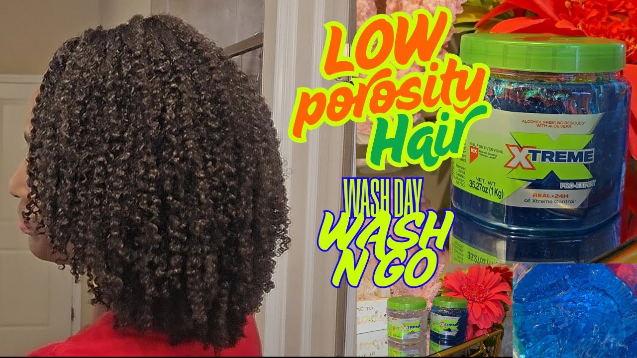 Low porosity Natural hair wash day:  Wash n go with BLUE XTREME WETLINE ALOE GEL #lowporosityhair