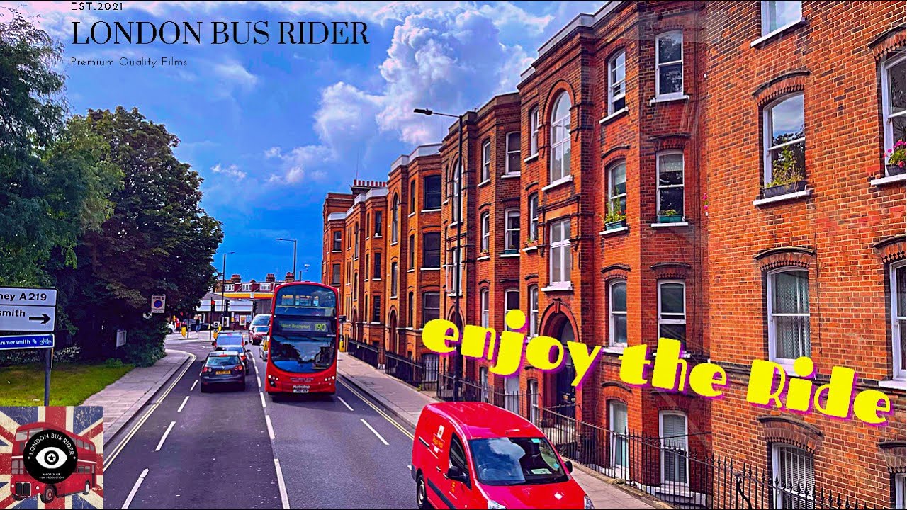 4K|London🚌Route190|West Brompton,Fulham,Hammersmith,Richmond ⛈