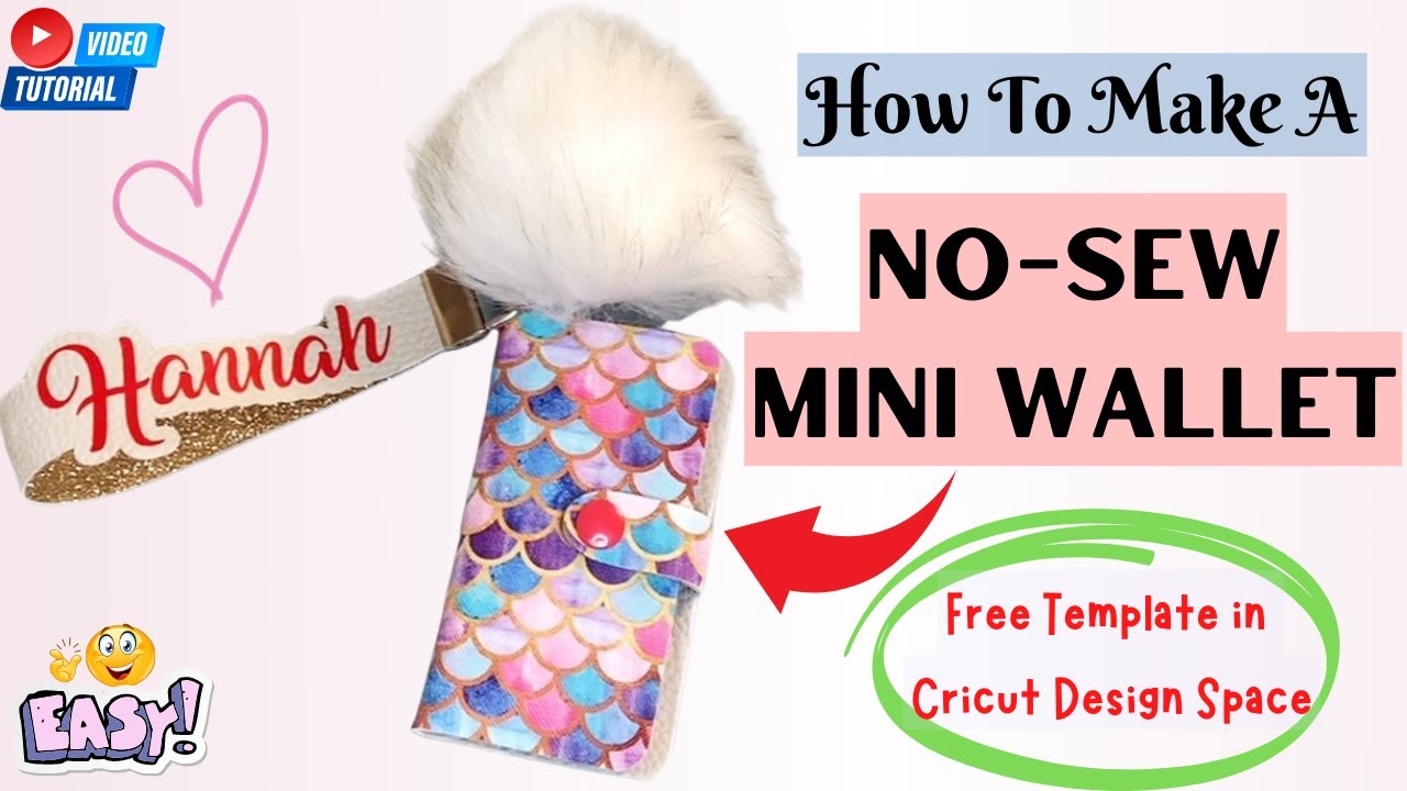 How To Make A No-Sew Wallet | FREE TEMPLATE | Cricut Design Space | DIY by Ces