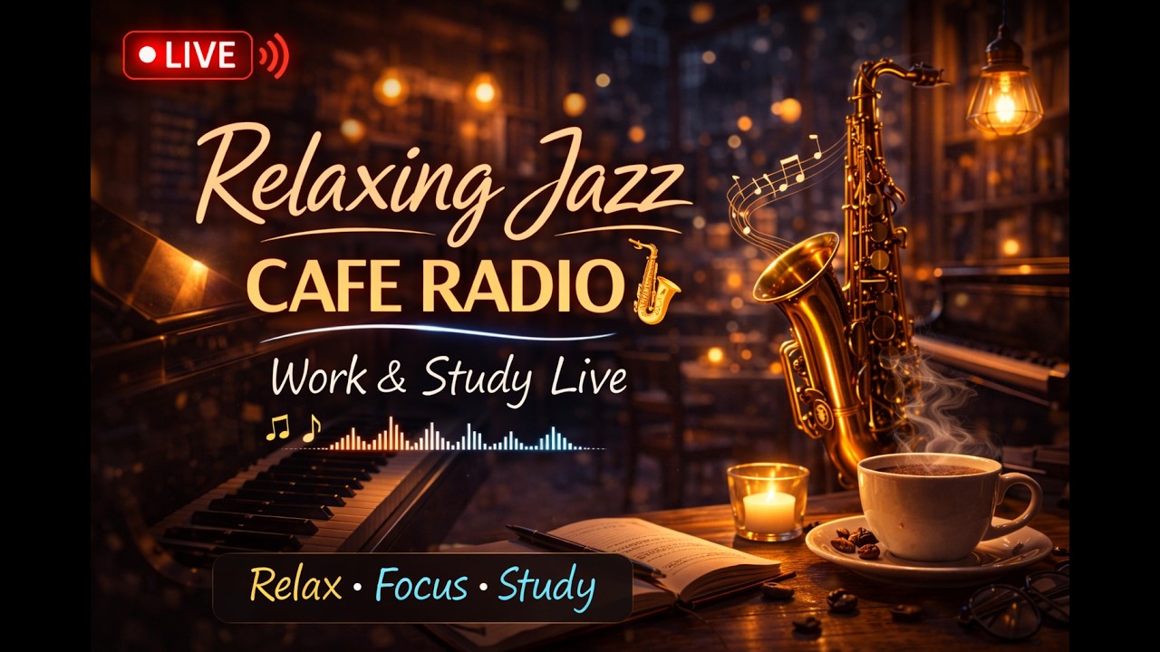 Relaxing Jazz Cafe Radio 🎷 Work & Study Live