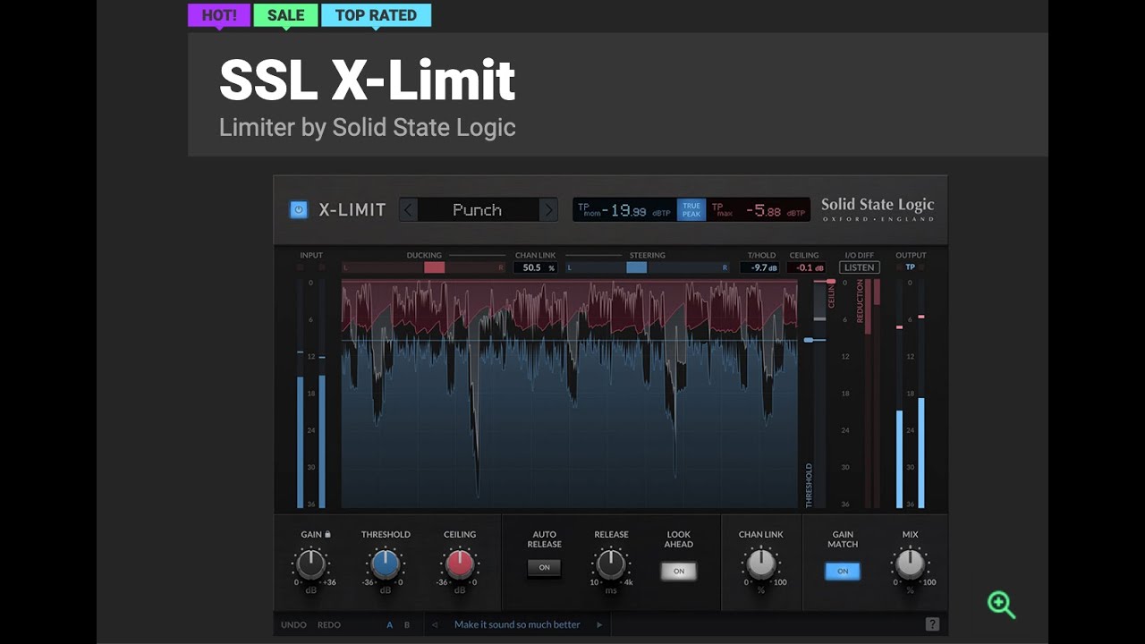 SSL X-Limit - Limiter by Solid State Logic - Quick Demo - No Talking